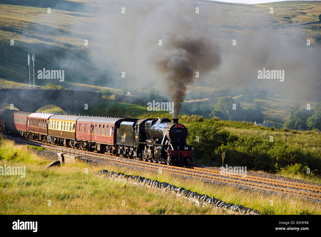 8F 48181 Wildschwein fiel, AisGill auf der Settle and Carlisle Railway mit "The Dalesman" charter-Zug Stockfoto