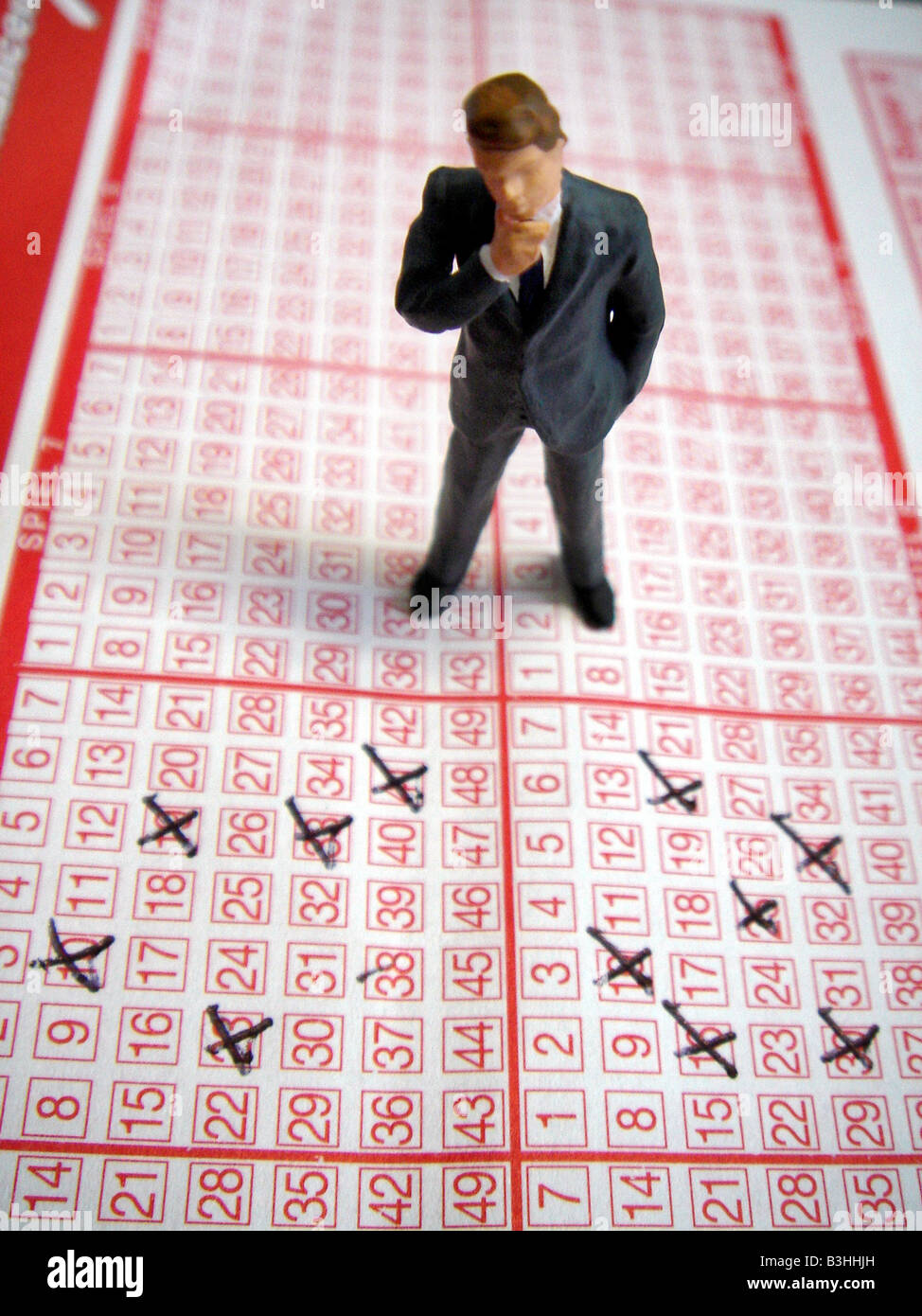 Gewinnspiele und eine Figur Stockfoto