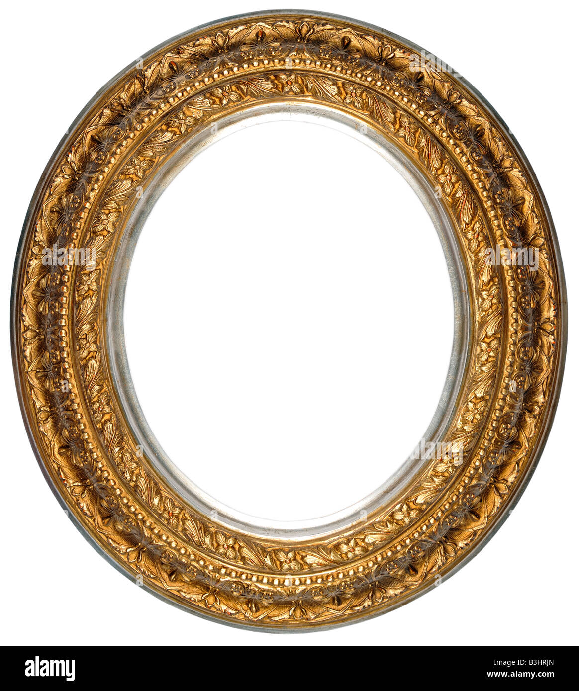 Gold Oval Antik Bild Frame Ausschnitt Kunsthandwerk Stockfoto