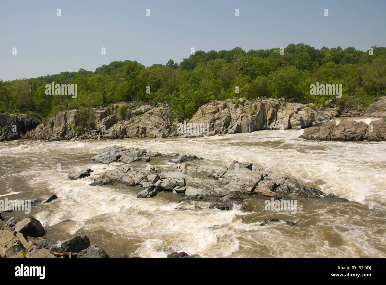 Washington DC USA fällt und Stromschnellen entlang der C & O-Kanal oder Chesapeake and Ohio Canal entlang des Potomac. Stockfoto