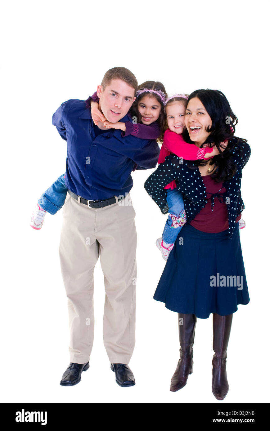 Eine glückliche Familie Bonding Liebe Ehe Kinder Stockfoto