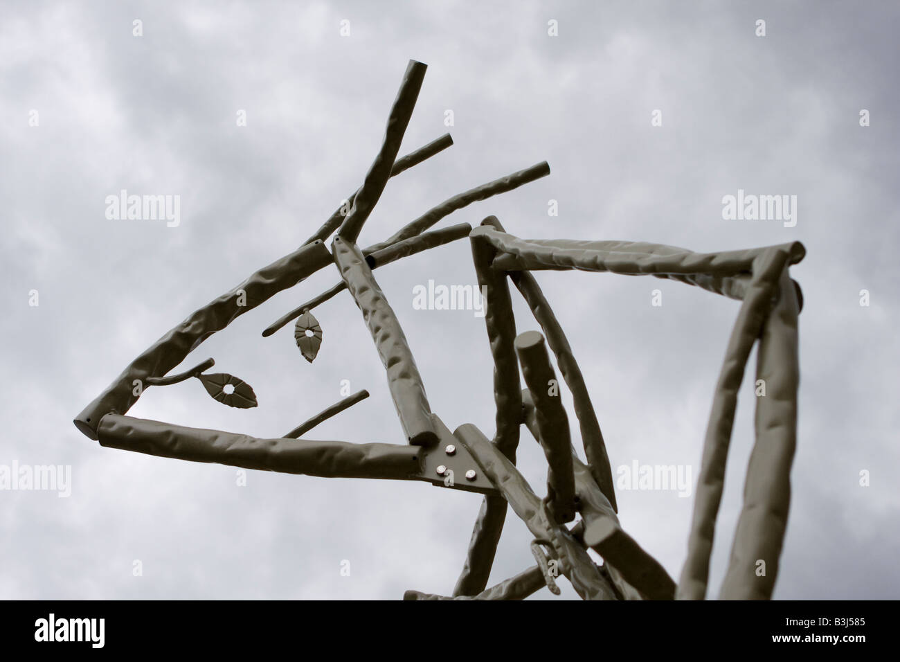 Stickman Skulptur in geschmiedet und geschweißt Stahl von Jon Mills Stockfoto