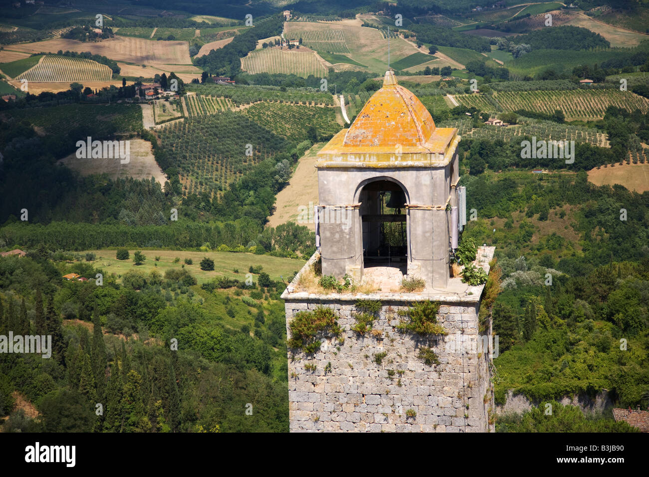 San Gimignano aus Torre Grossa, Toskana, Italien Stockfoto