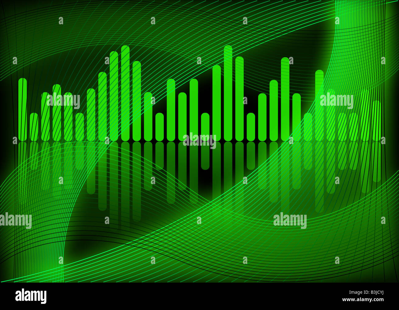 Abstrakte grafische Gestaltung mit Fraktalen und equalizer Stockfoto