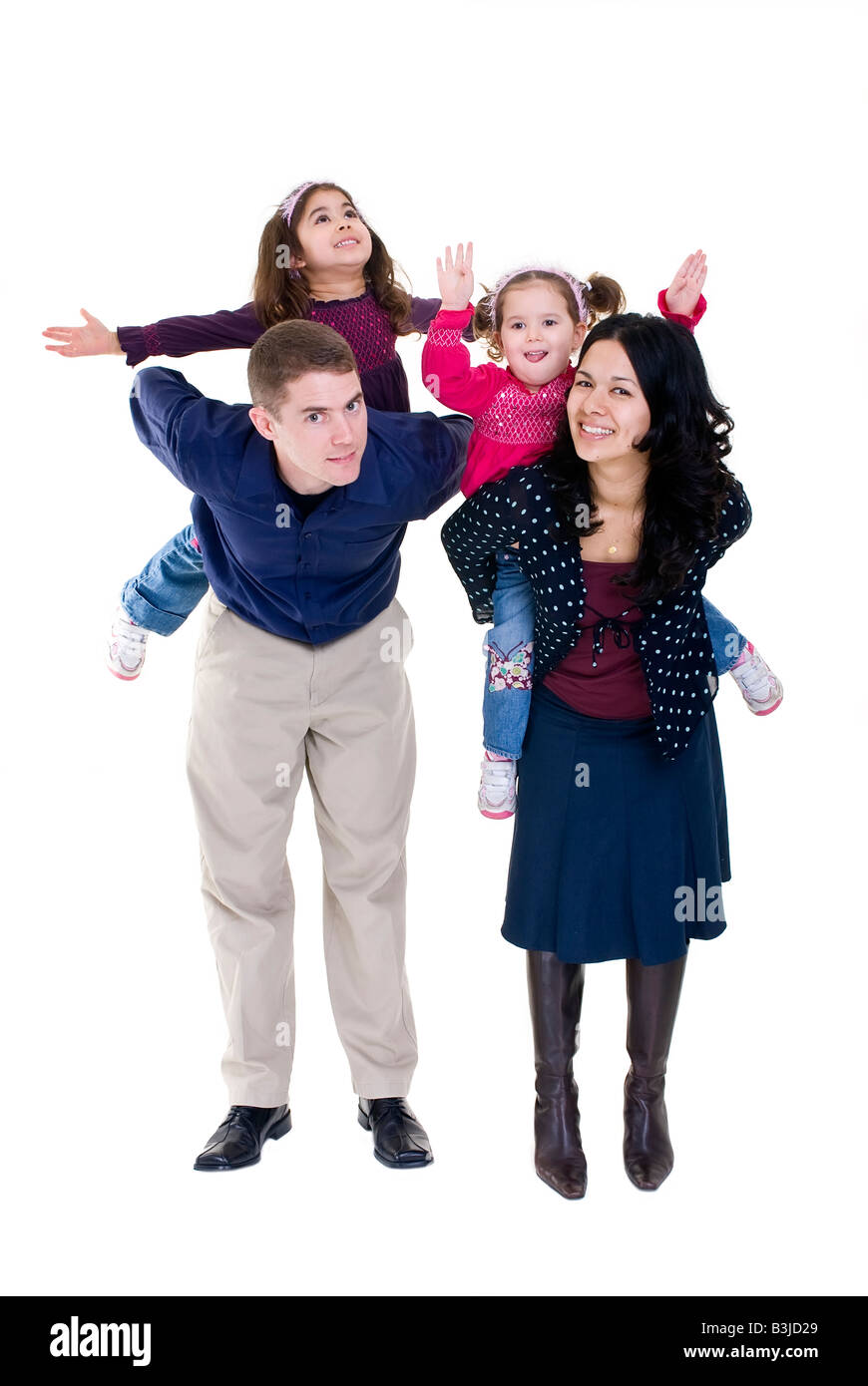 Eine glückliche Familie Bonding Liebe Ehe Kinder Stockfoto