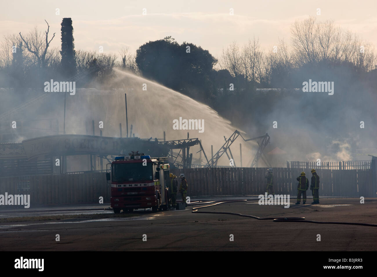 Feuer an der Dreamland scenic Railway in Margate Kent Stockfoto