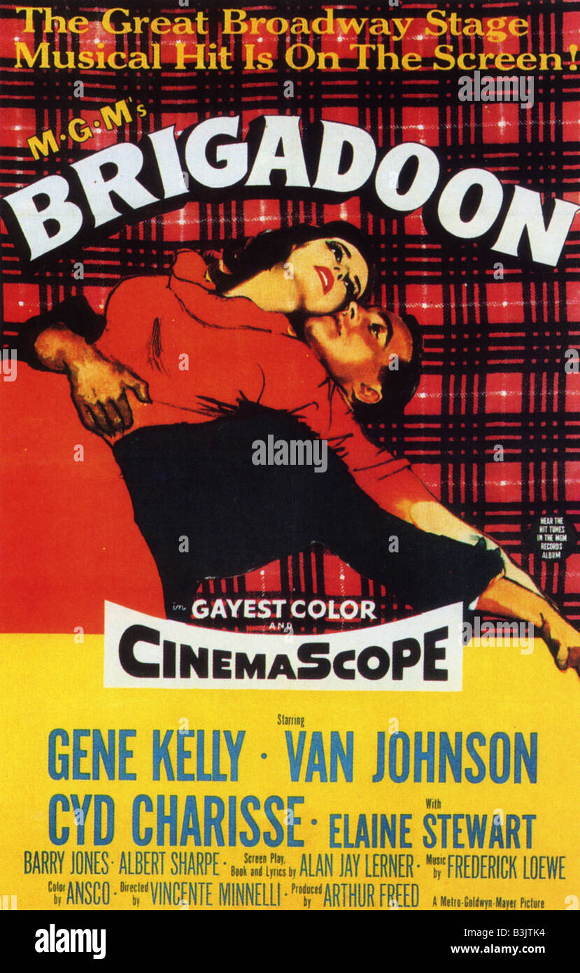 BRIGADOON Poster für 1954 MGM film Musical mit Gene Kelly und Cyd Charisse Stockfoto