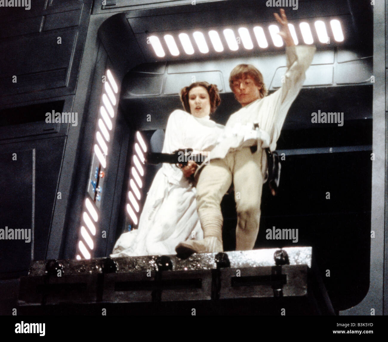 STAR WARS 1977 TCF/Lucas-Film mit Mark Hamill und Carrie Fisher Stockfoto