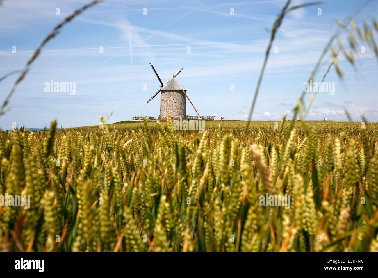 Juli 2008 - Wind Mühle Normandie Frankreich Stockfoto