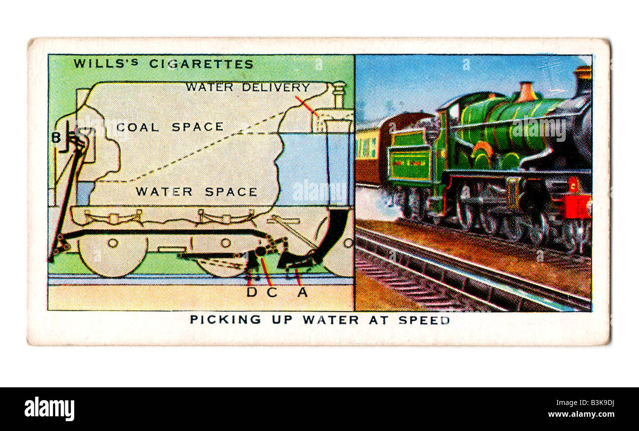 WD & HO will Zigarettenkarten von 1938 zur Veranschaulichung Eisenbahnmaterial Stockfoto