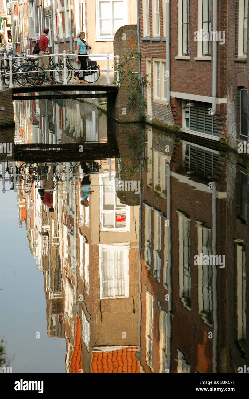 Kanal, Delft, Niederlande Stockfoto