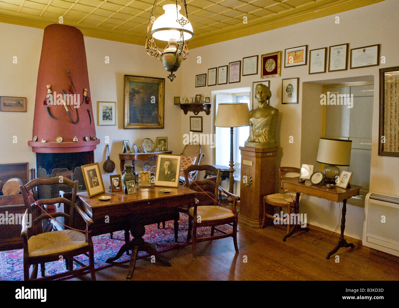 Innenraum des Museums Bouboulina Familie, Spetses, Griechenland Hellas Stockfoto