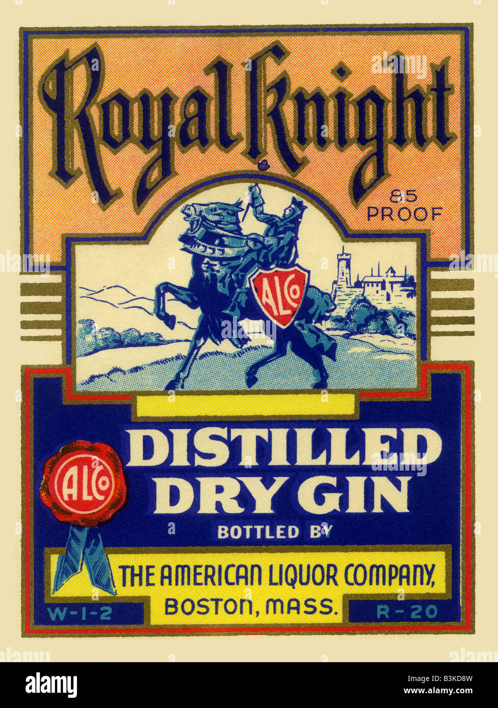 Königliche Ritter destilliert Dry Gin Stockfoto