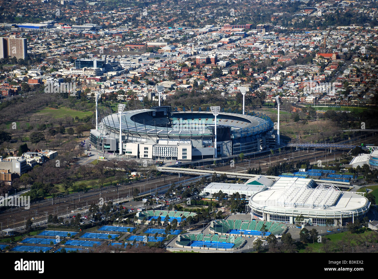 Melbourne Cricket Ground MCG und Olympiapark Stockfoto