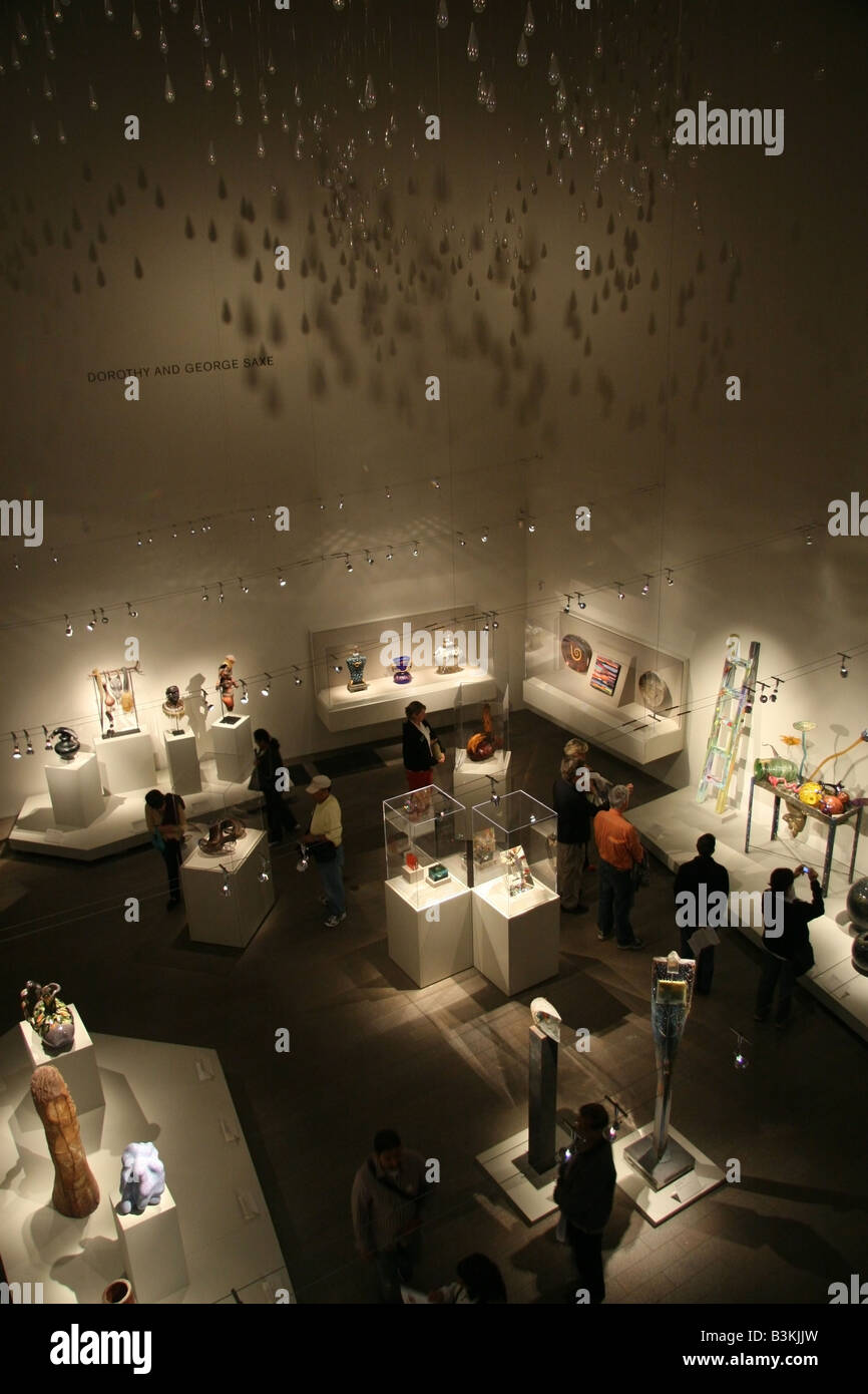 Glas-Ausstellung im de Young Museum Fine Arts Museums of San Francisco, Kalifornien. Stockfoto