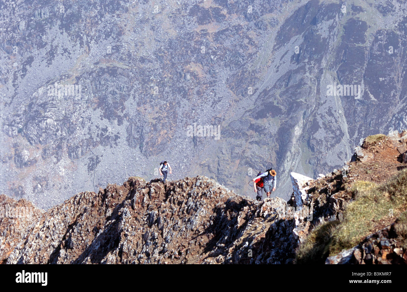 Crib Goch Snowdon Ridge Stockfotos Crib Goch Snowdon Ridge