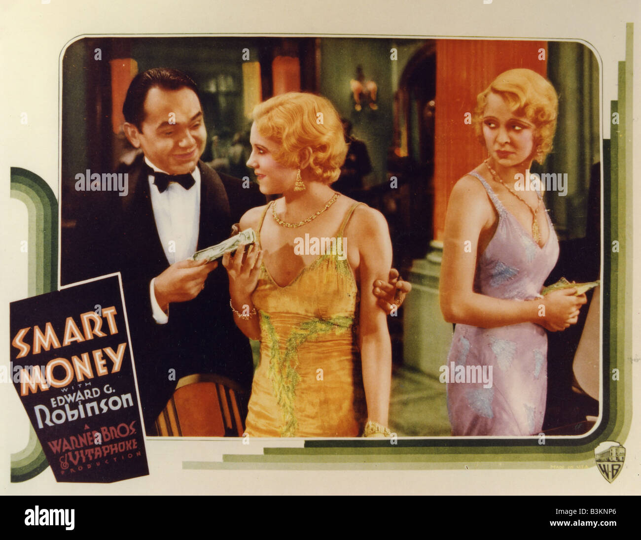 SMART MONEY 1931 Warner Film mit von links Edward G Robinson, Margaret Livingston und Noel Francis Stockfoto