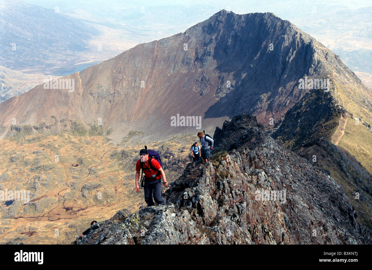 Kriechen Uber Den Crib Goch Und Krippe Y Ddysgwl Grat Zum Snowdon