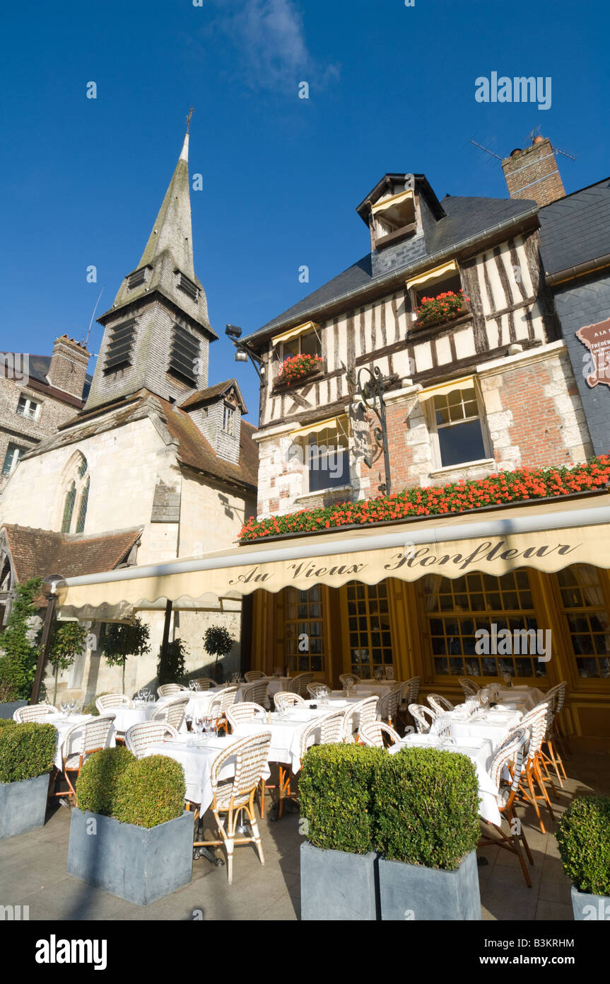 Restaurant Au Vieux Honfleur, Normandie, Frankreich Stockfoto