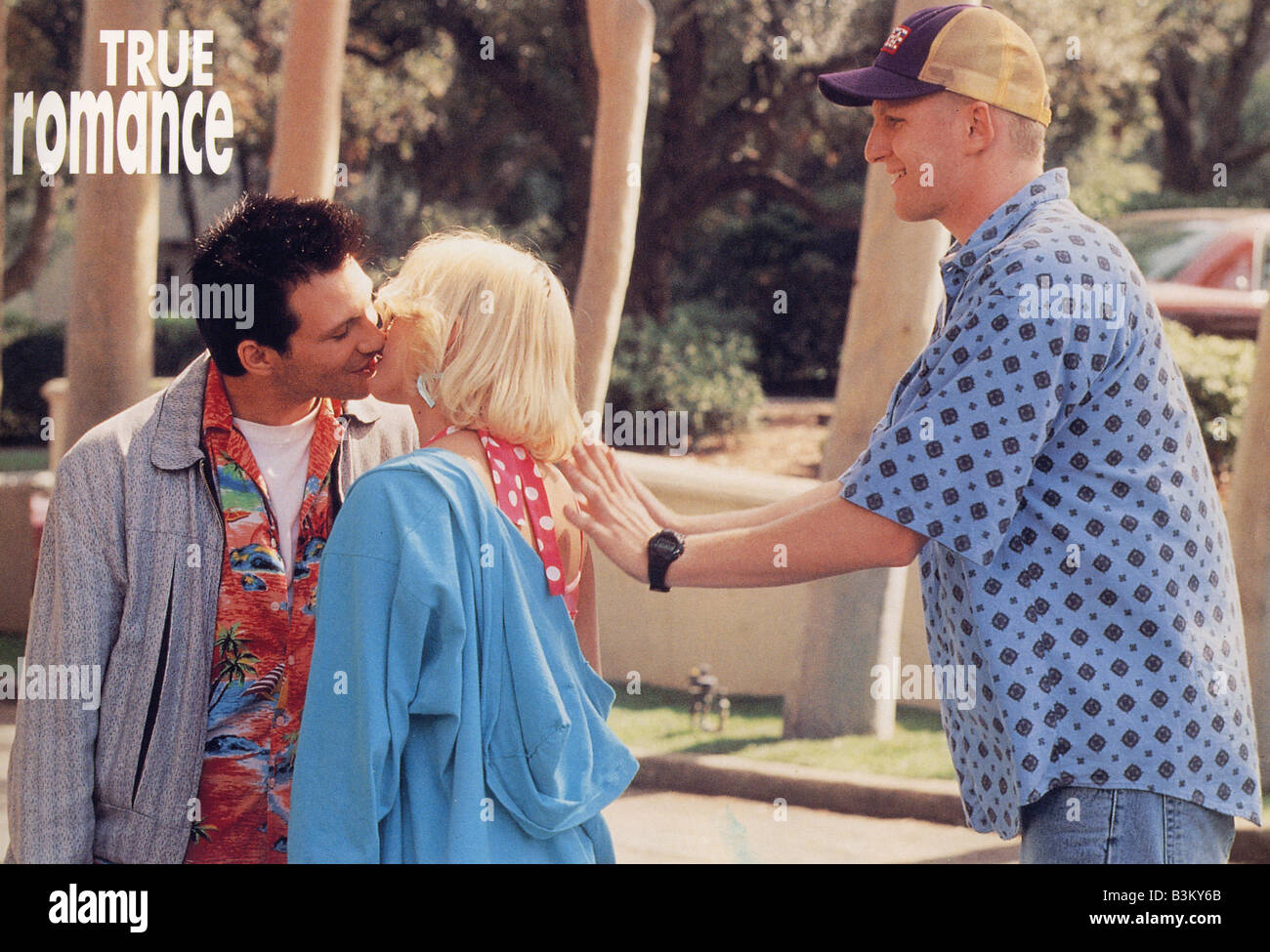 TRUE ROMANCE-1993-Warner-Film mit Christian Slater auf der linken Seite und Patricia Arquette Stockfoto