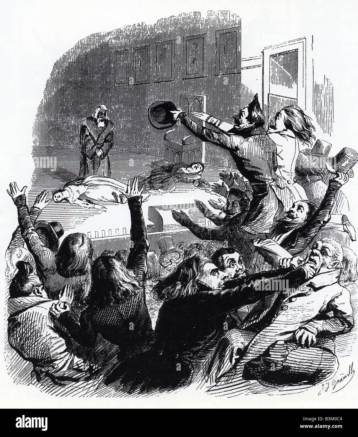 VICTOR HUGO Hugo romantische Ellisons Aufruhr gegen die Traditionalisten in der ersten Nacht von Hugo s HERNANI 0n 25. Februar 1830 Stockfoto