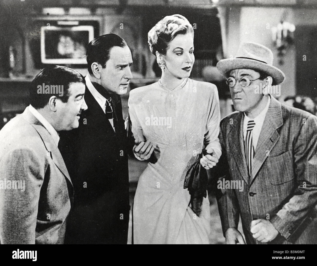 Afrika Schreie 1949 UA Film mit Bud Abbott auf der linken Seite neben Lou Costello und Hillary Brooke Stockfoto