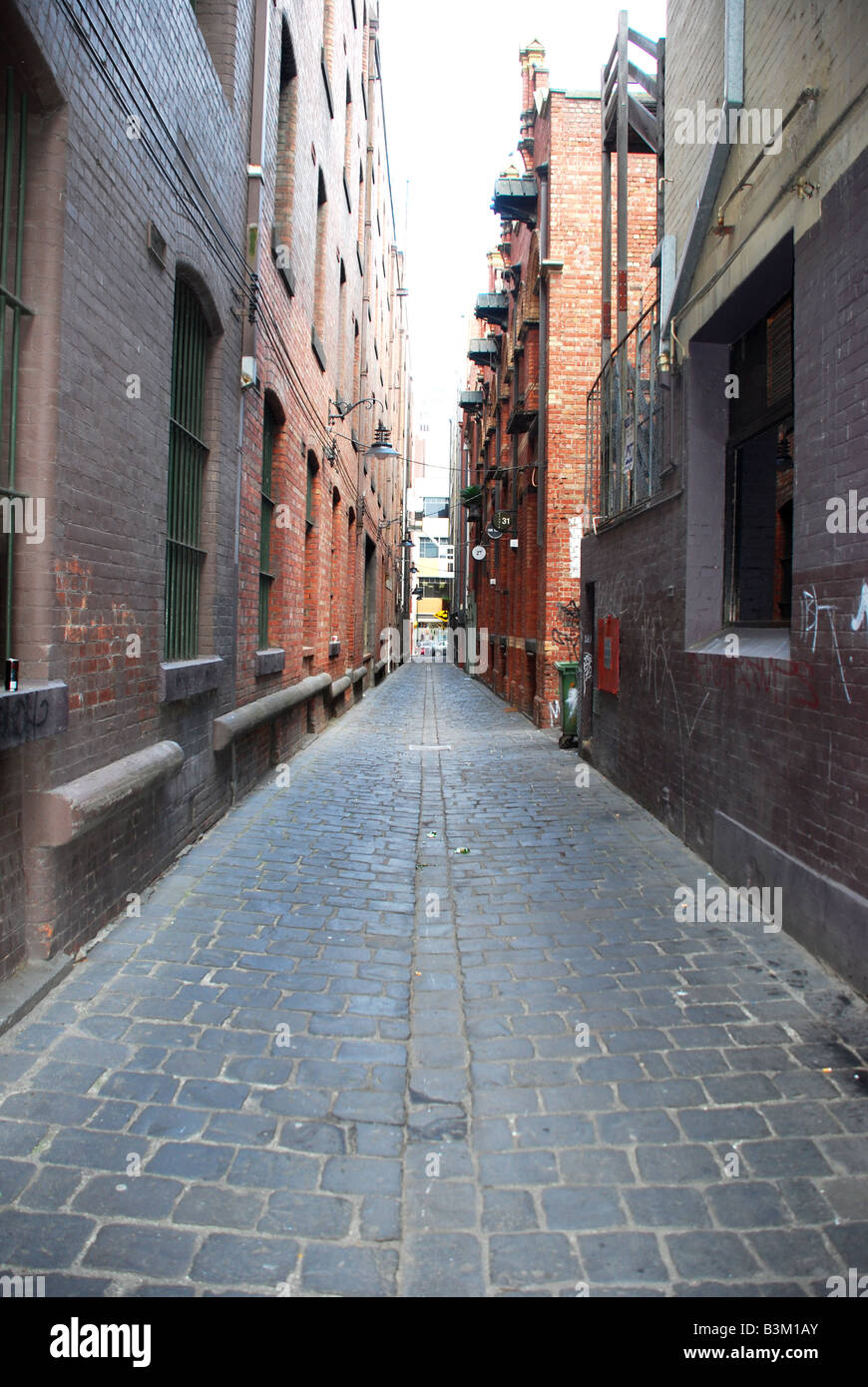 Schmale Gasse Lane in Melbourne Stockfoto