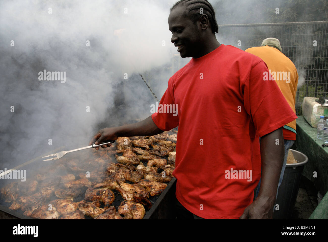 Karibisches Essen bei Notting Hill Karneval 2008 Stockfoto