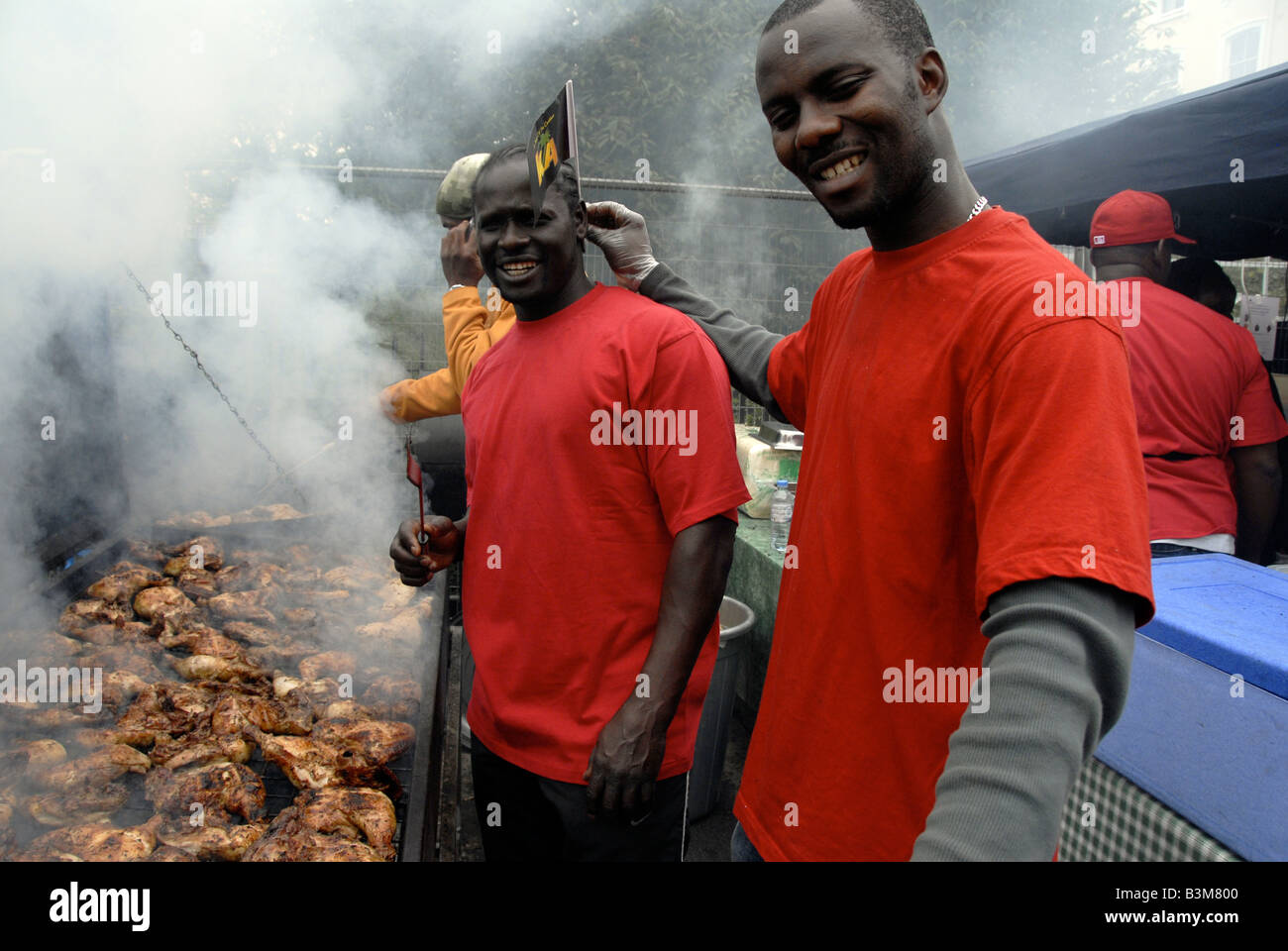 Karibisches Essen bei Notting Hill Karneval 2008 Stockfoto