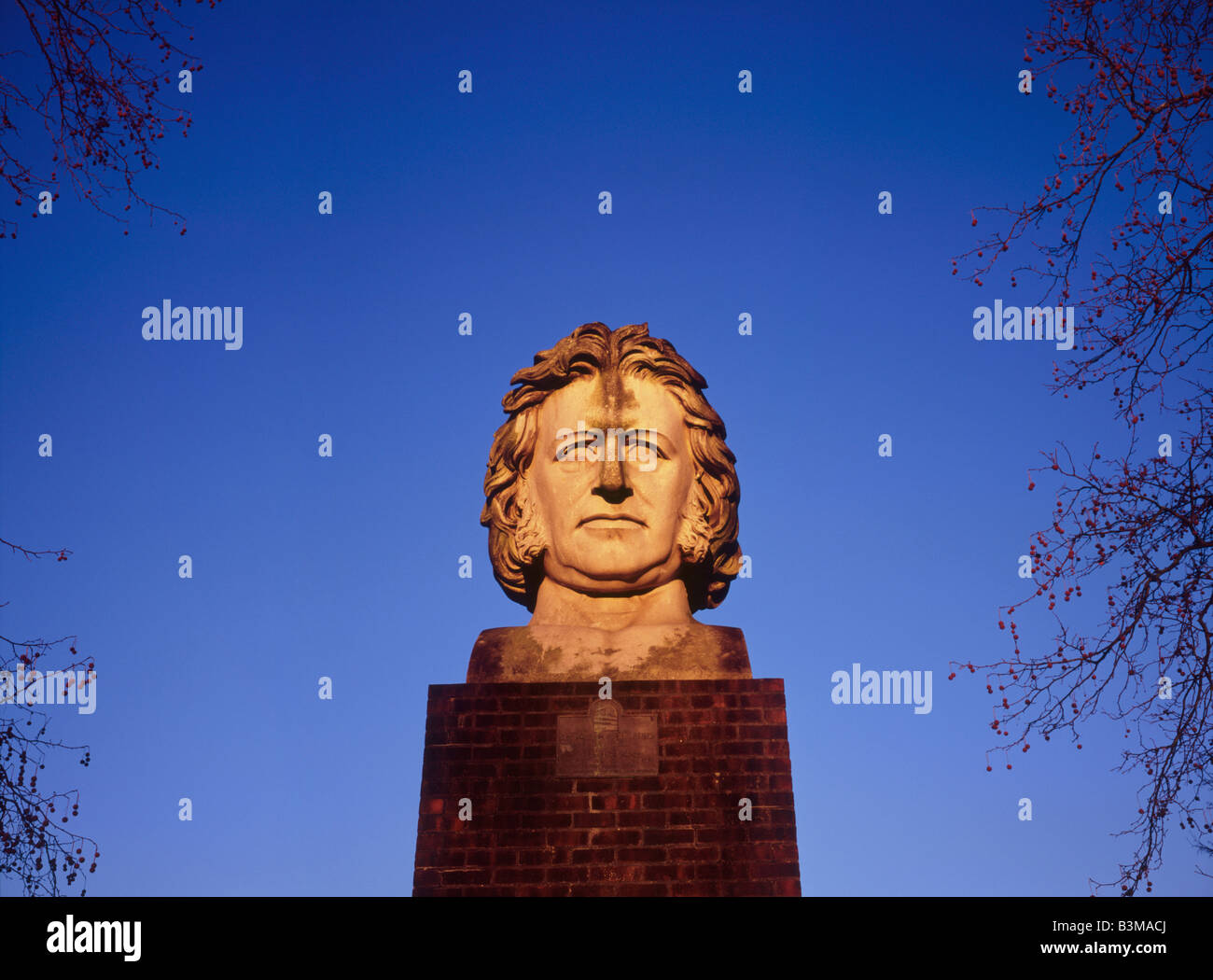 Büste von Joseph Paxton, Crystal Palace Park, London. Stockfoto