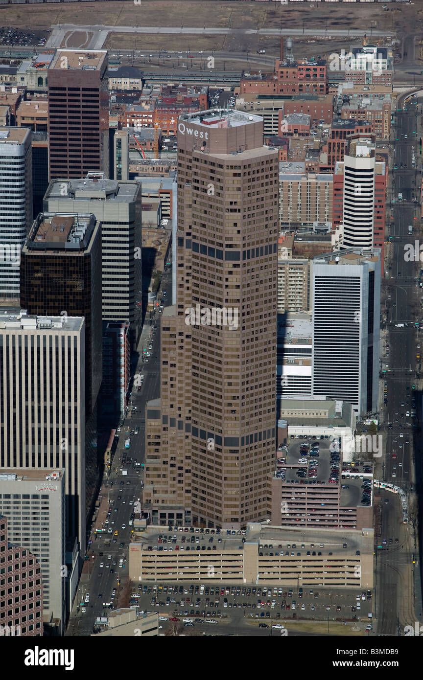 Luftaufnahme über Qwest Turm Denver Colorado CO Stockfoto
