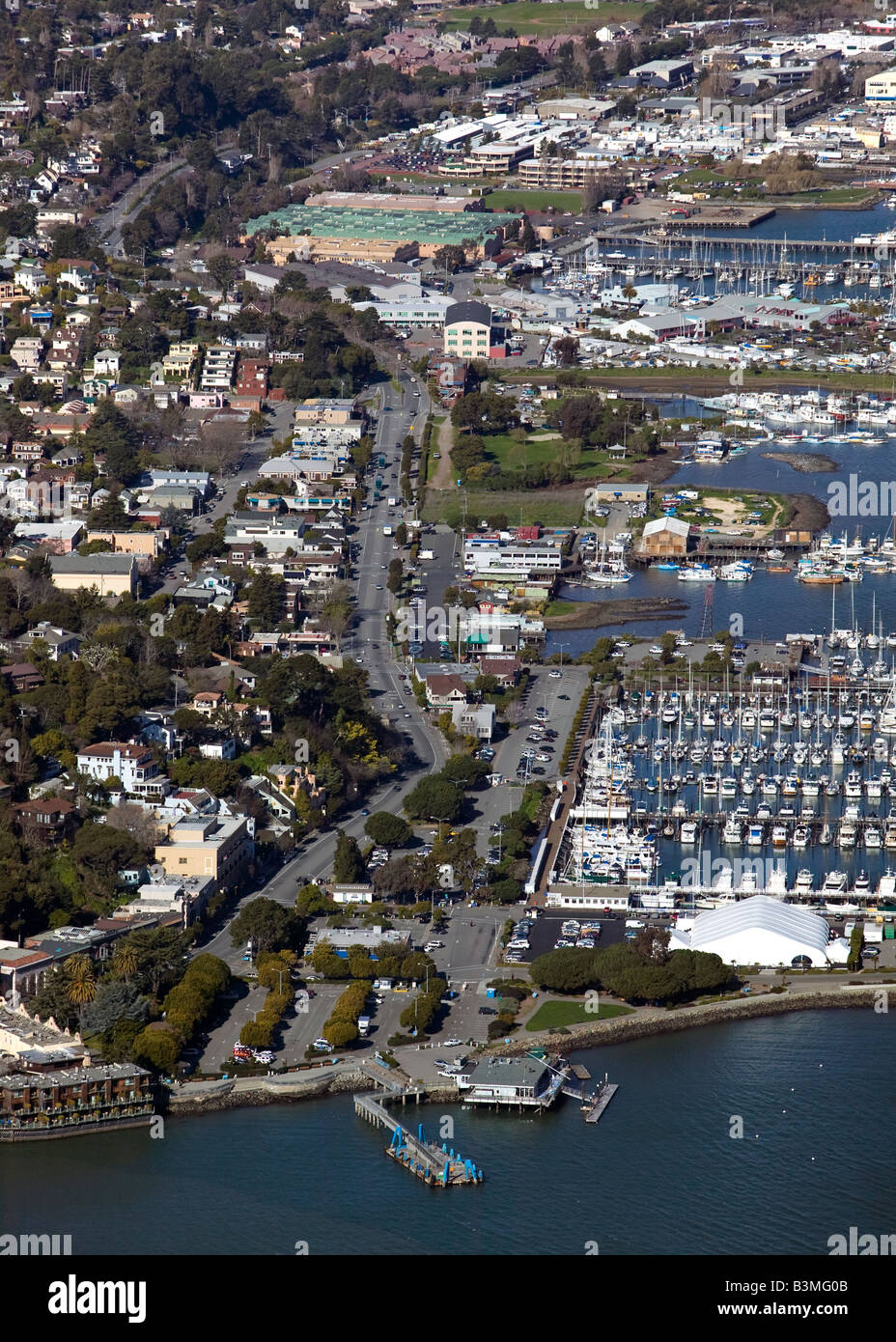 Antenne über Sausalito Kalifornien Küste Marin county Stockfoto