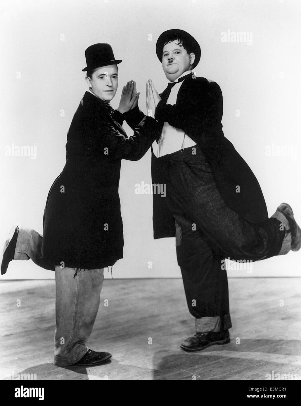 LAUREL und HARDY U.S. Filmkomikern mit Stan Laurel auf der linken Seite und Oliver Hardy Stockfoto