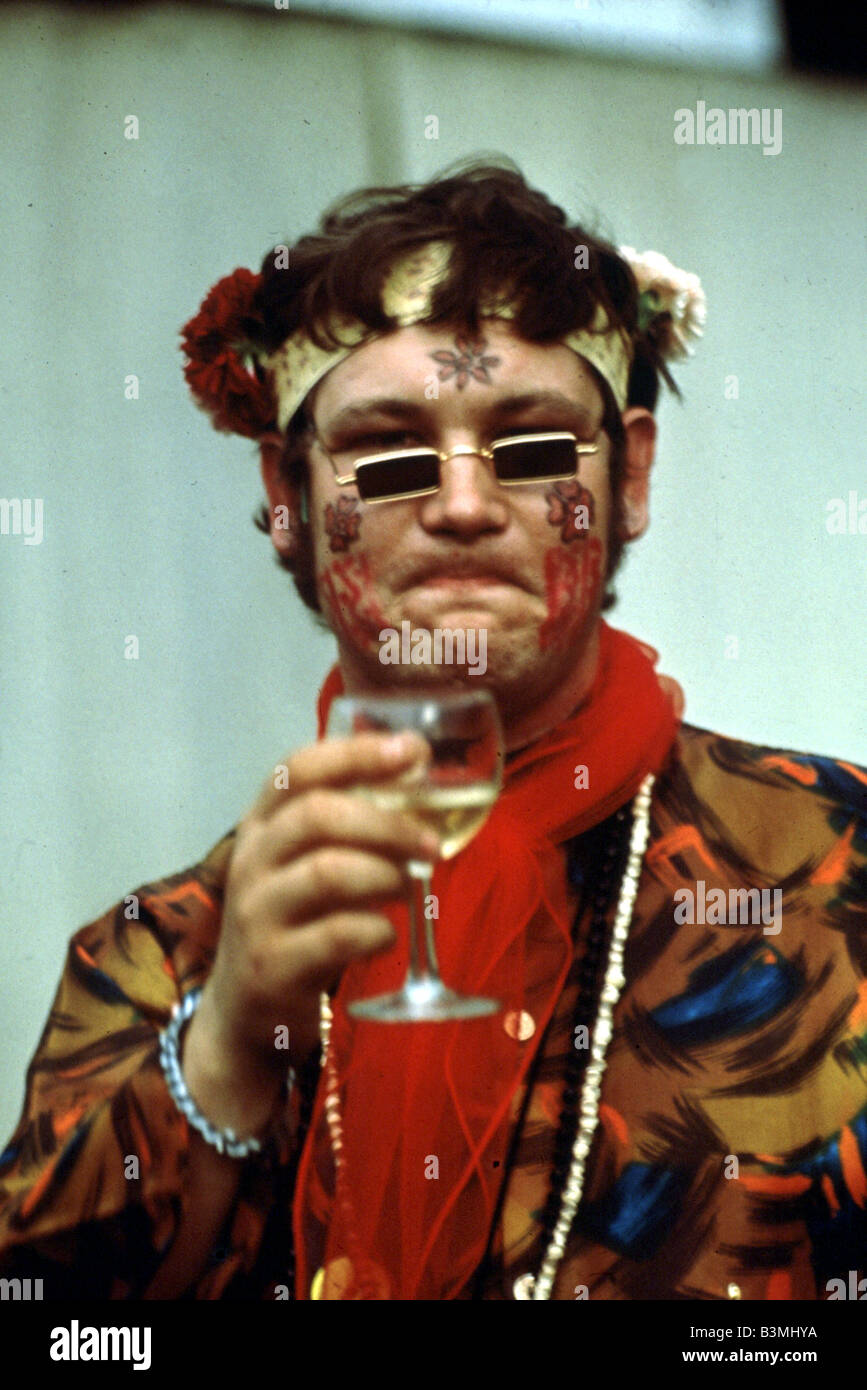 FLOWER-POWER-Stil auf einer Versammlung in San Francisco im Jahre 1967 Stockfoto