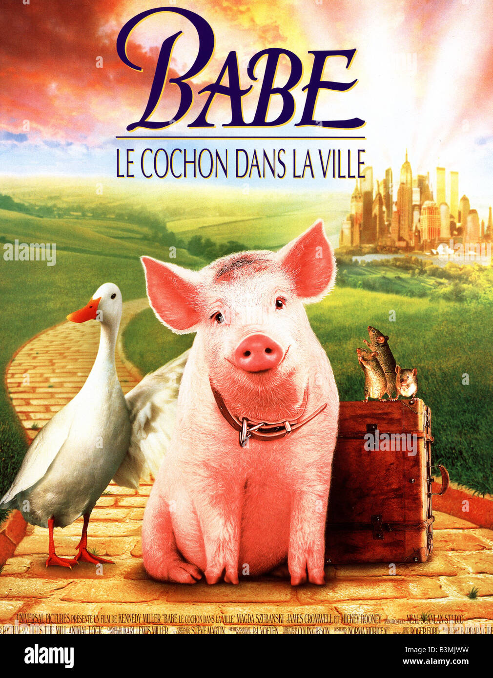 BABE: PIG IN THE CITY französischen Plakat für 1998 Universal film Stockfoto