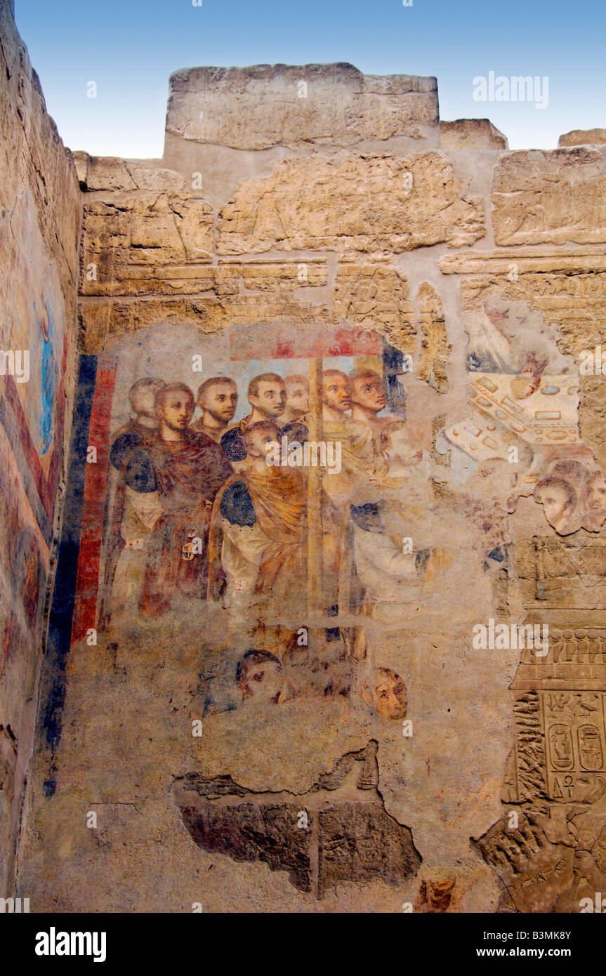 Wandmalereien in der Luxor-Tempel in Luxor, Ägypten Stockfoto
