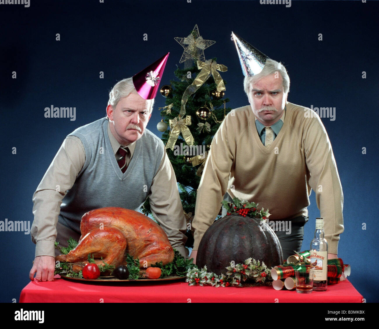 Kauen das Fett Fernsehprogramm zu Weihnachten Dezember 2000 mit Ford Kiernan und Greg Hemphill Stockfoto