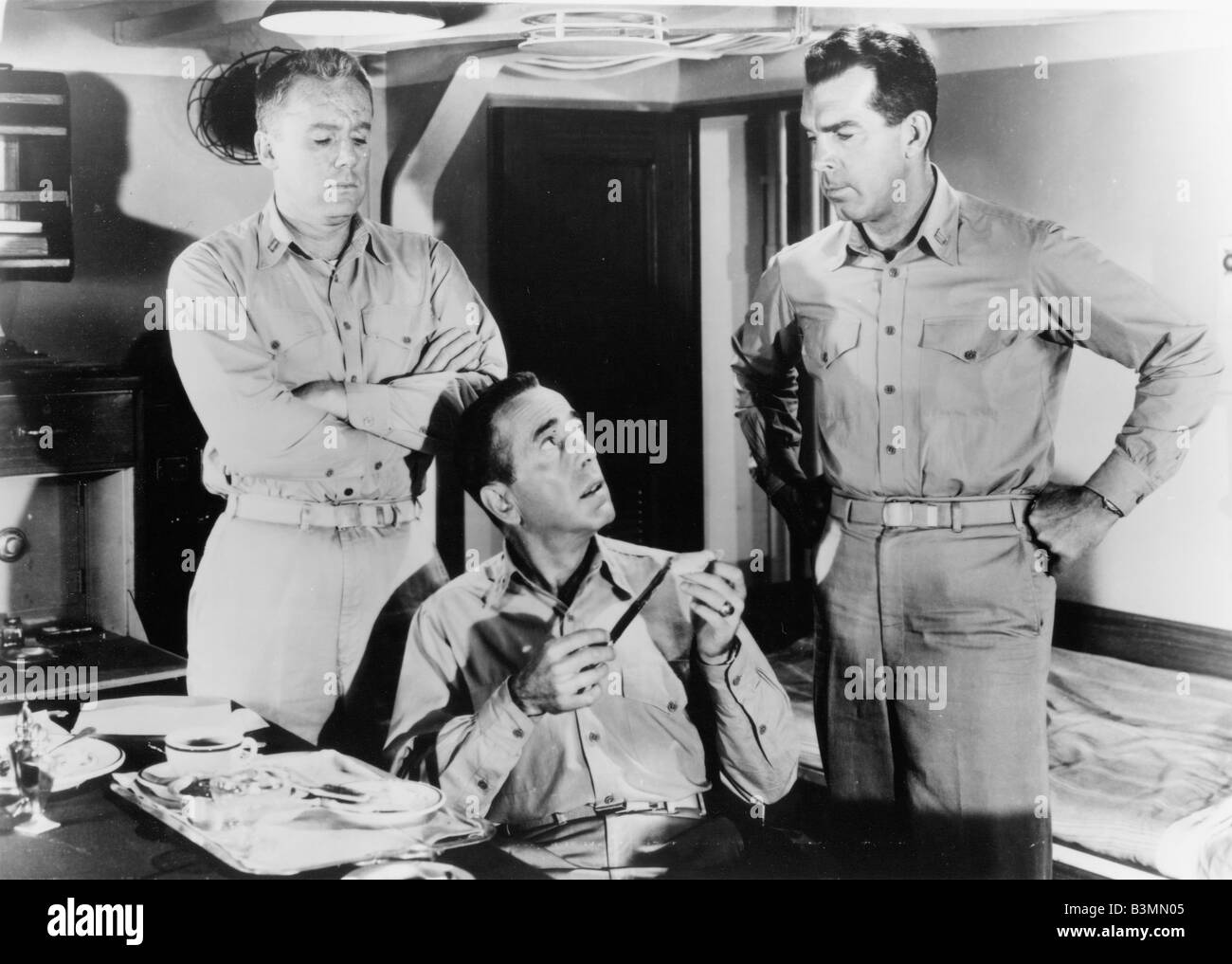 DER CAINE MUTINY 1954 Columbia-Film mit von links Van Johnson, Humphrey Bogart und Fred McMurray Stockfoto