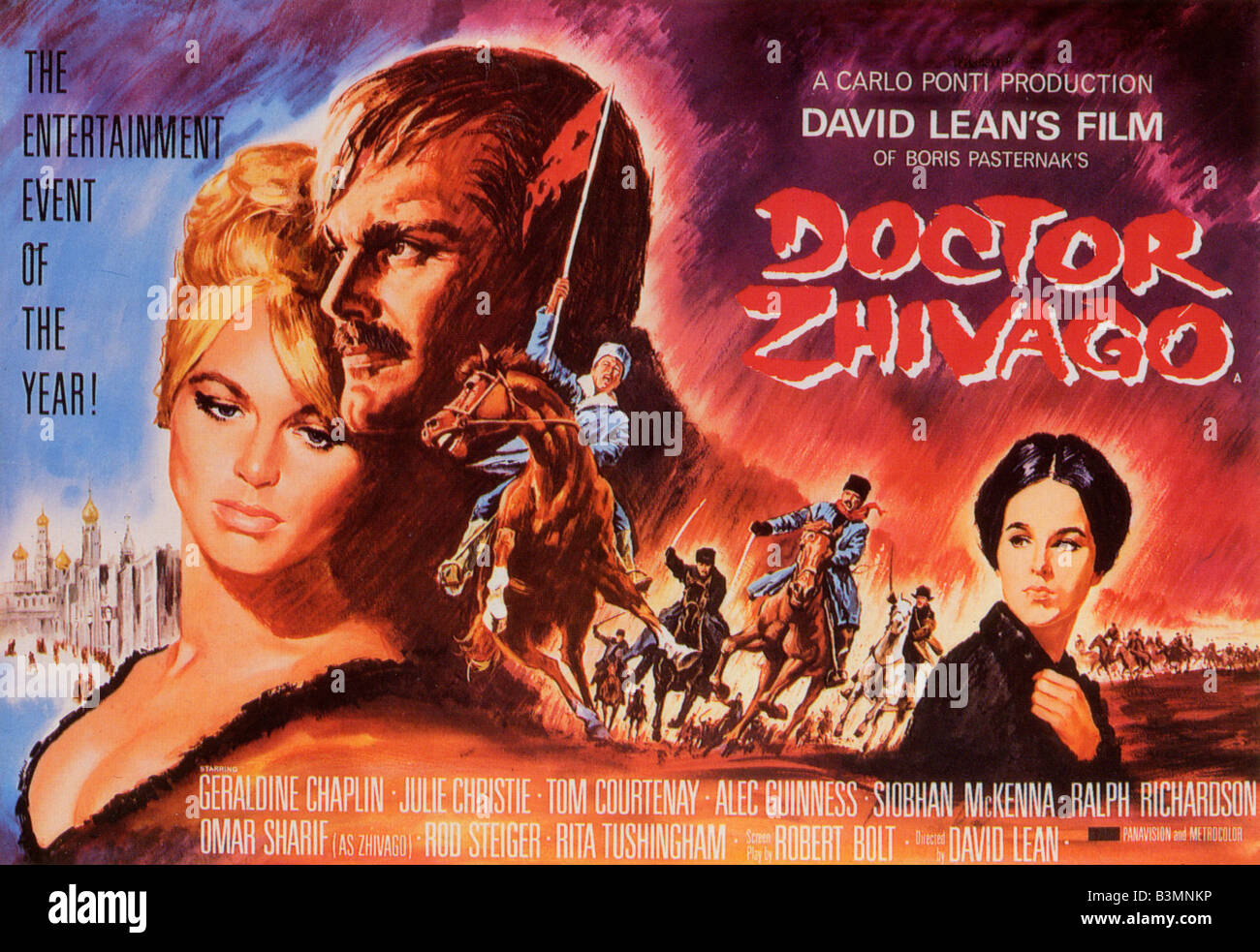 Doktor SCHIWAGO Poster für 1965 MGM film mit Omar Sharif und Julie Christie Stockfoto