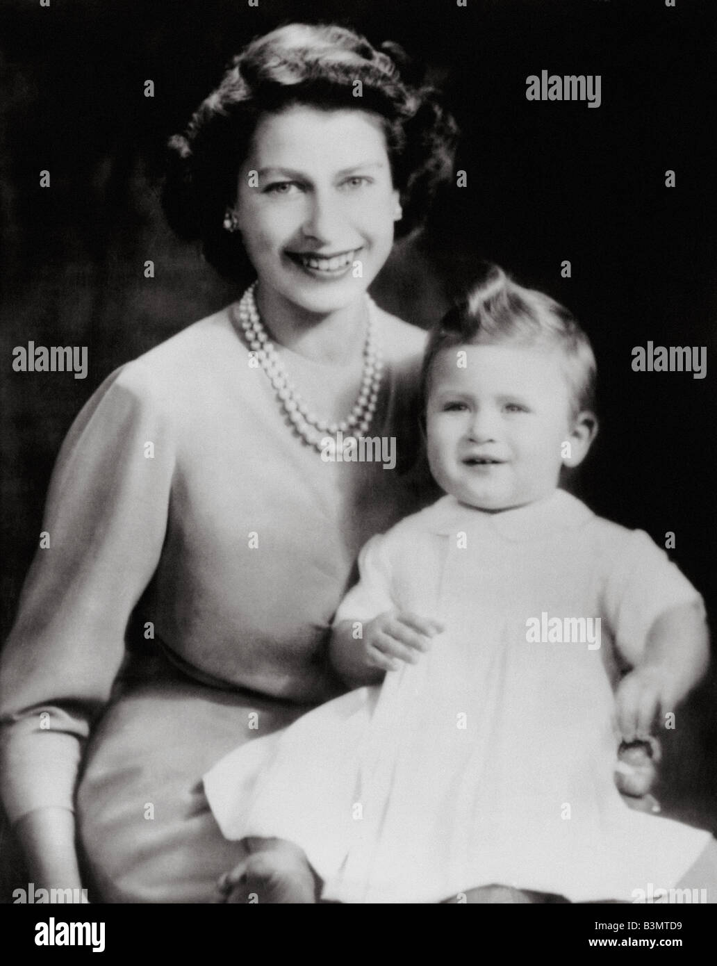 QUEEEN ELIZABETH mit Prinz Charles im Jahr 1948 Stockfoto