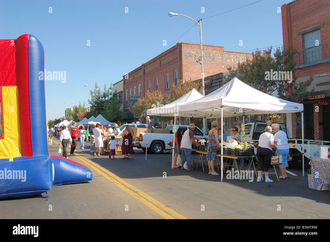 Reedley s Bauernmarkt Aug 2007 Zentrale San Joaquin Valley in Kalifornien USA Stockfoto