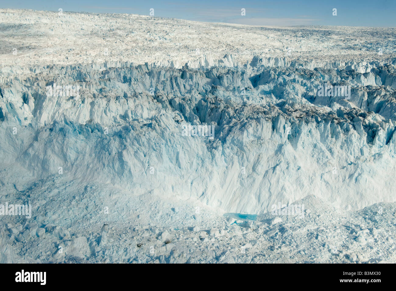 Grönland, Illulissat, Gesicht Illulissat Gletscher aus Luft, September 2008 Stockfoto