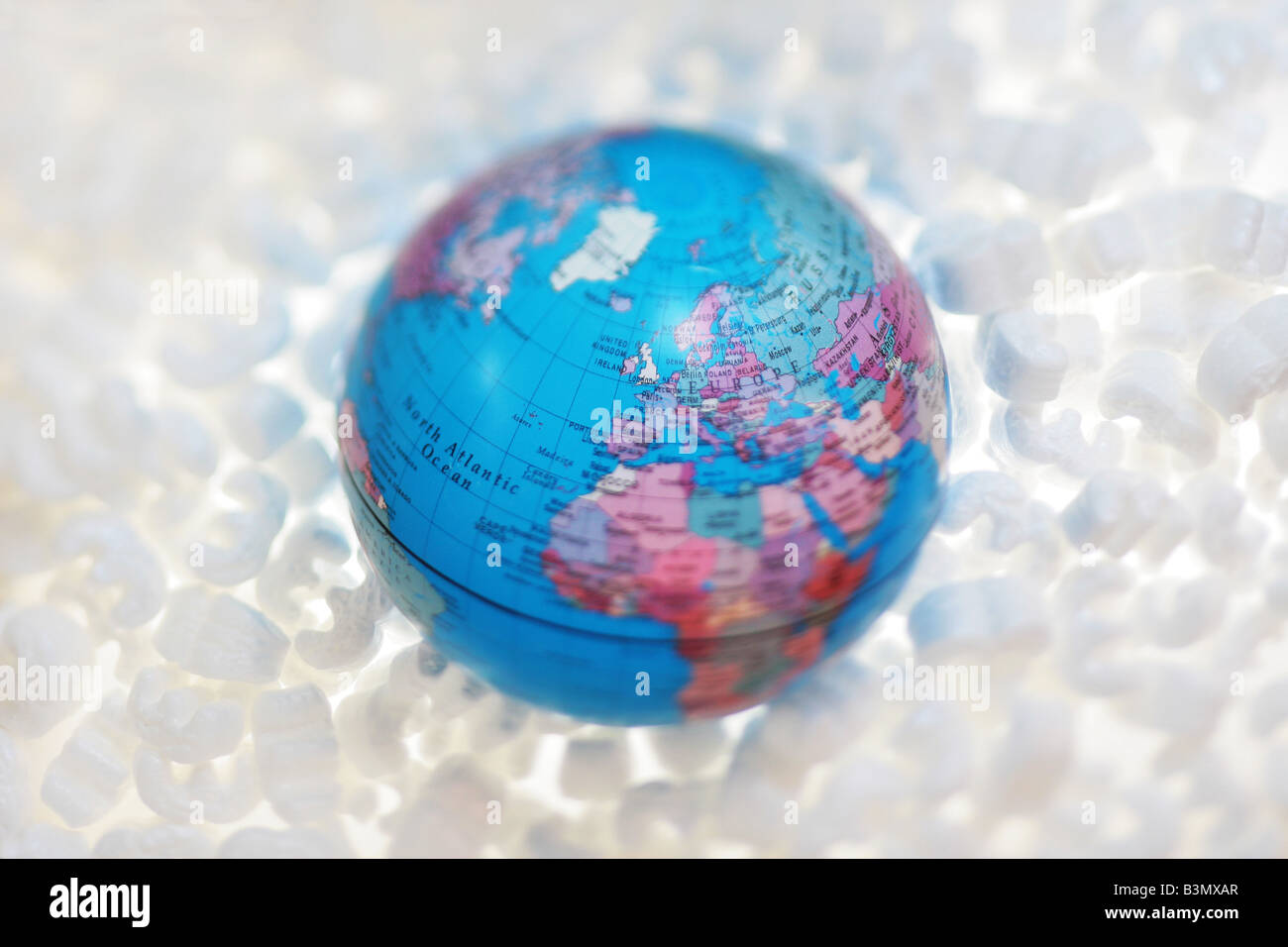 Globus in einer Schutzverpackung Stockfoto