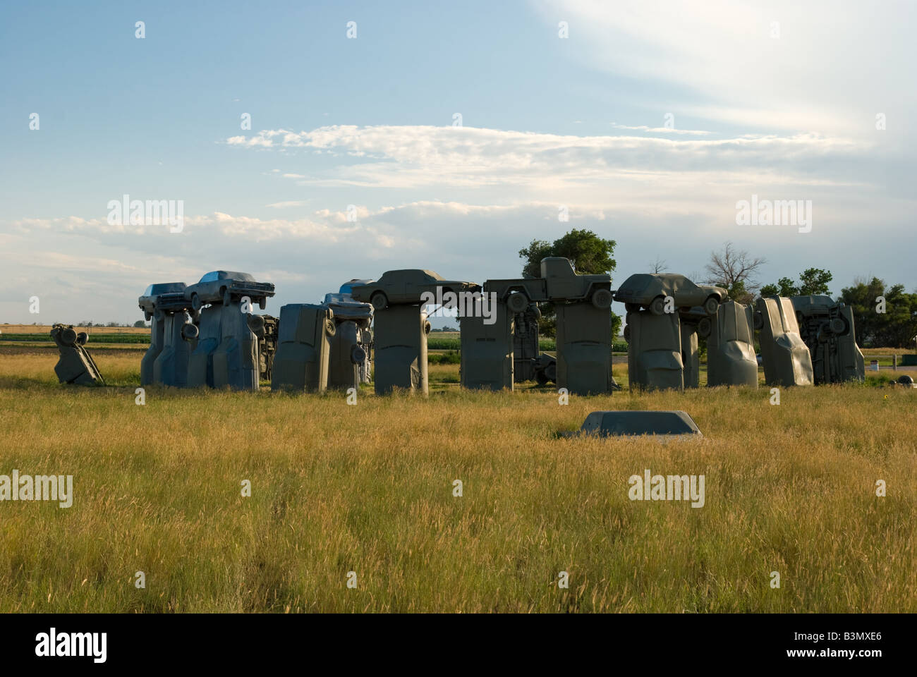 Moderne Skulptur von Auto Henge in Allianz Nebraska Stockfoto