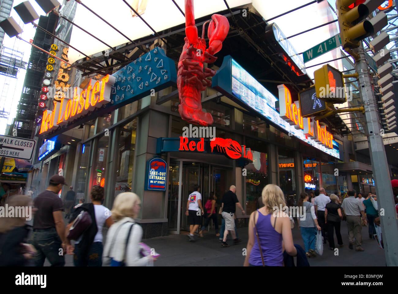 Ein Zweig der Times Square der Red Lobster Restaurant-Kette Stockfoto
