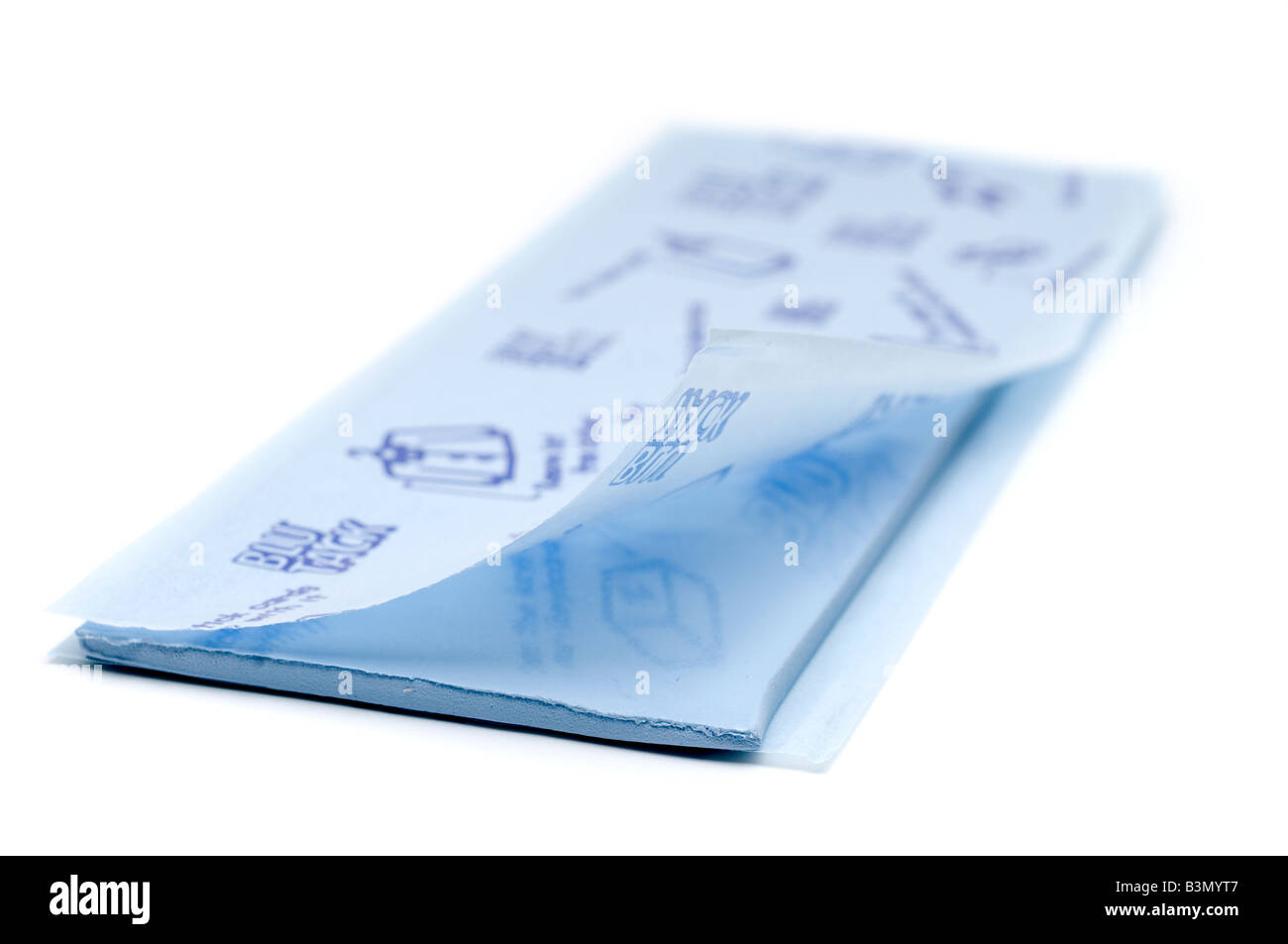 Streifen blau Tack in Schutzpapier abgedeckt Stockfoto