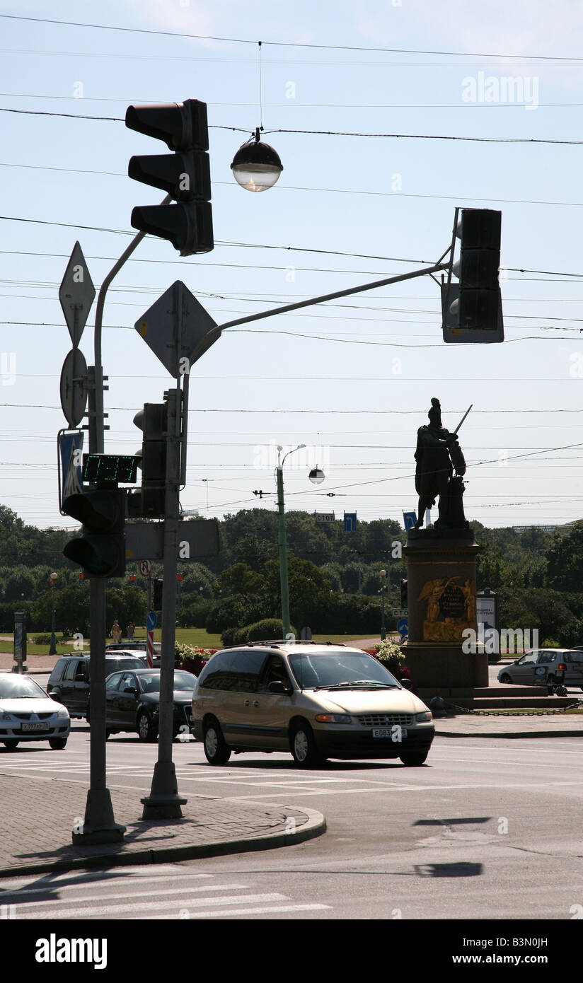 Denkmal für Russische militärische Führer Alexander Suvorov am Marsfeld in St Petersburg, Russland Stockfoto