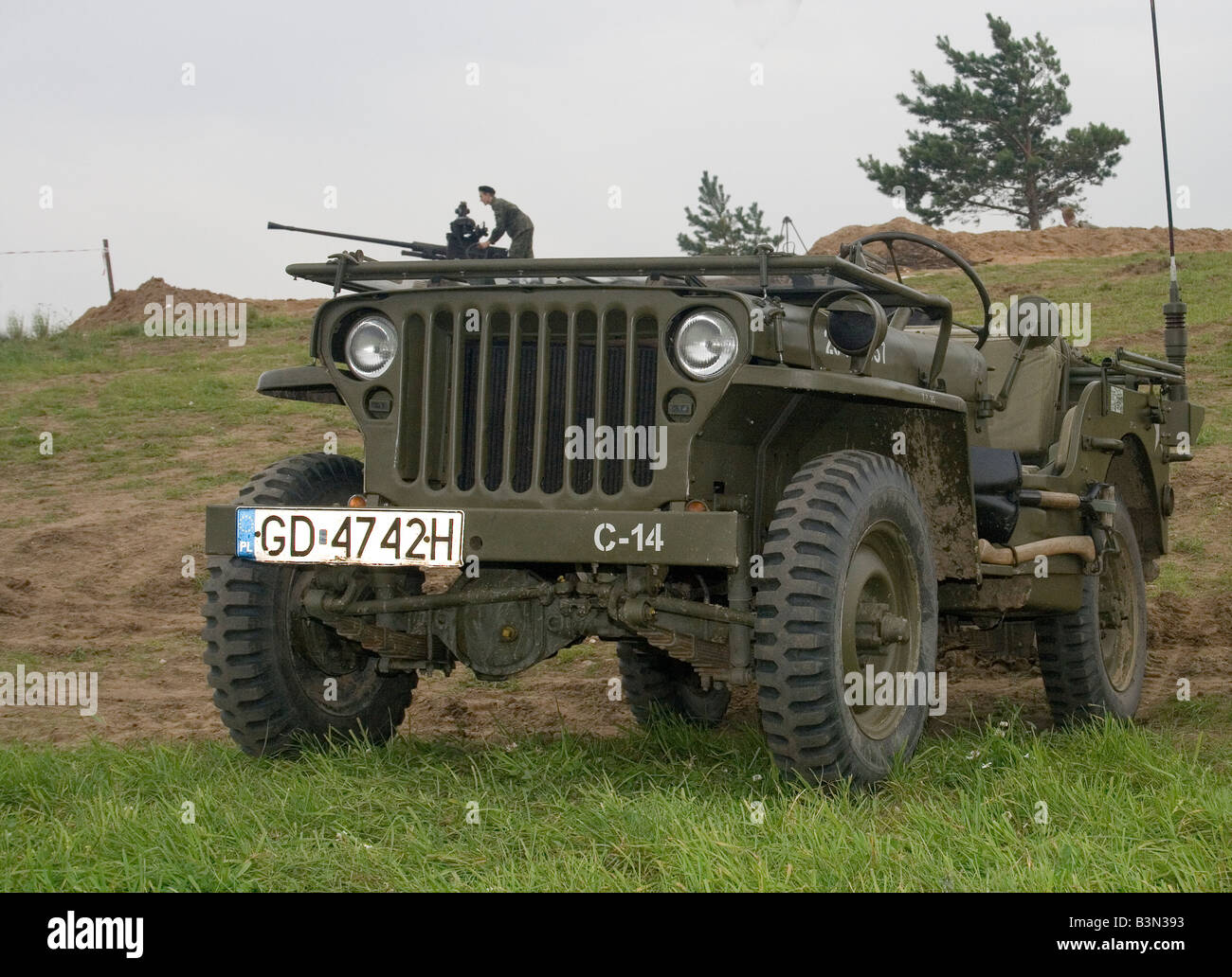 Beliebte US Militärfahrzeug Willys MB Jeep beliebtesten während des 2. Weltkrieges Stockfoto