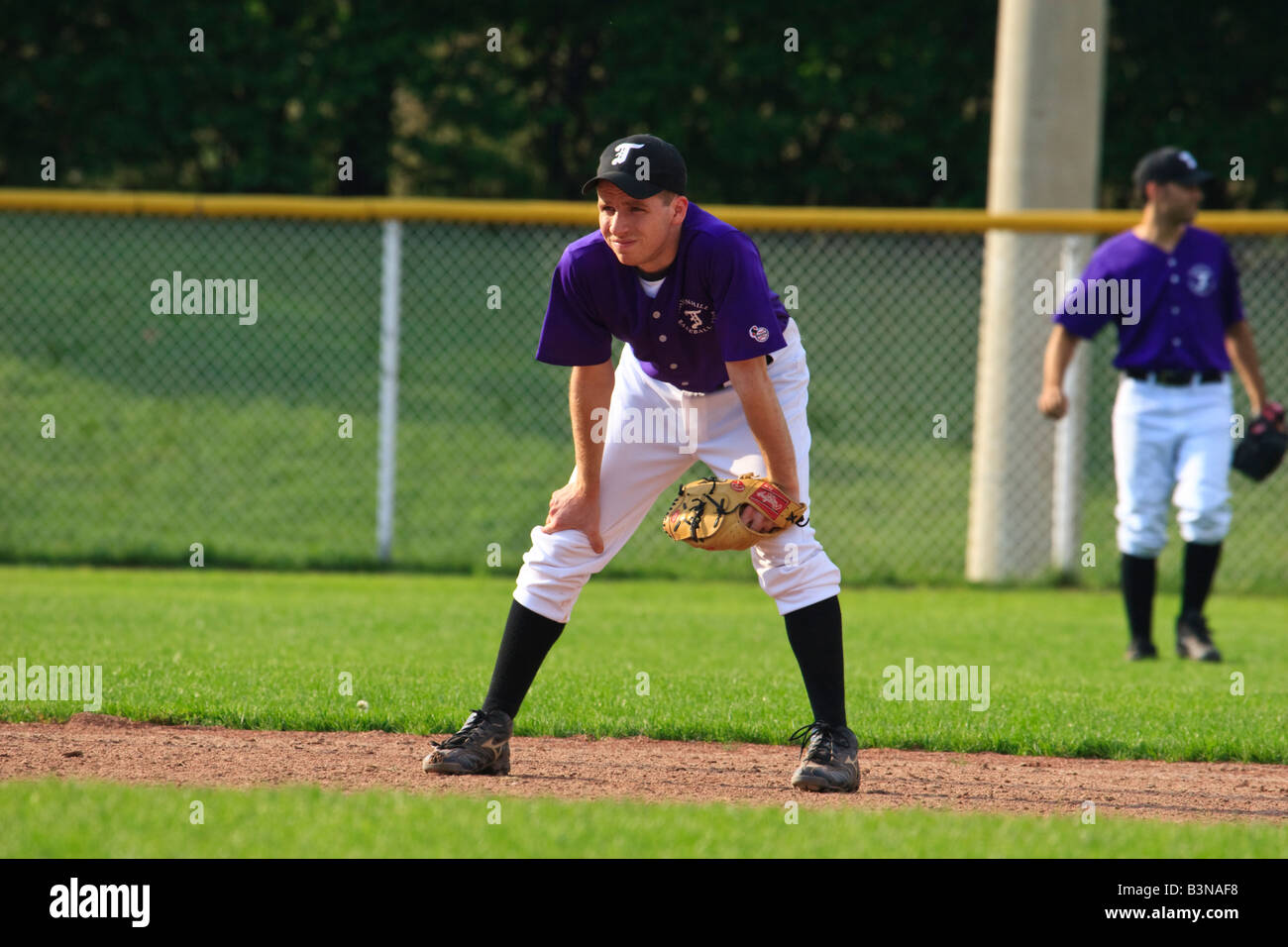 Baseball spielen Stockfoto