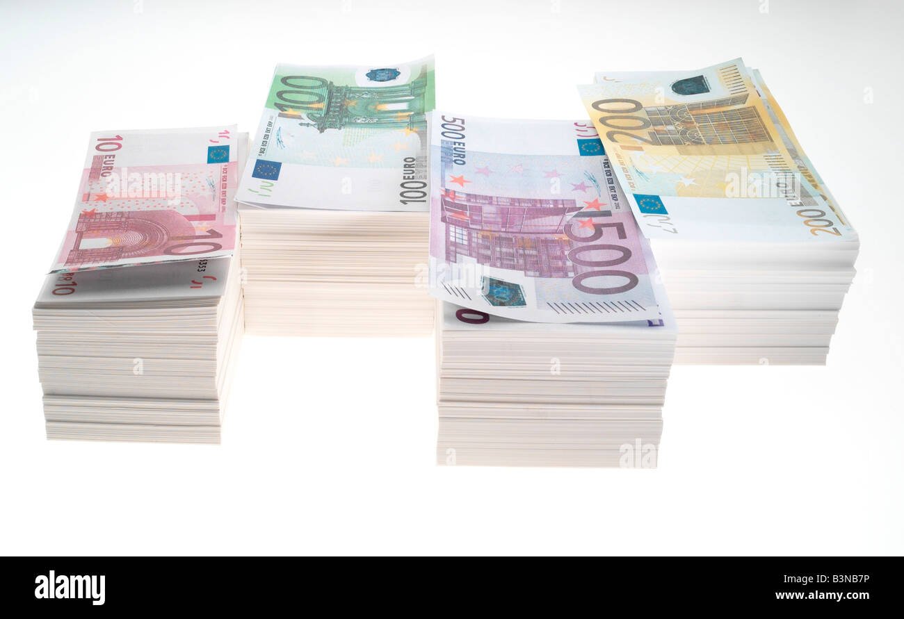 Stapel von Euro-Banknoten Stockfoto